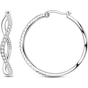 Women’s Lightweight Twisted Earrings with Cubic Zirconia, Hypoallergenic Jewelry